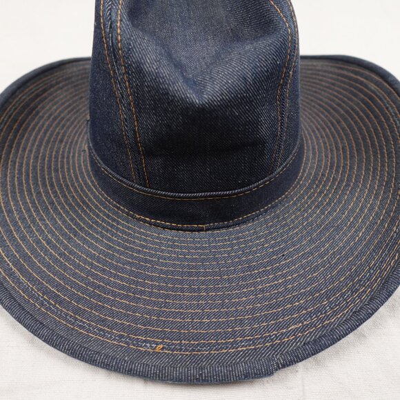 Vintage USA Levi's Denim Rodeo Cowboy Hat Size 7 3/8 Western 1970s - Picture 10 of 10